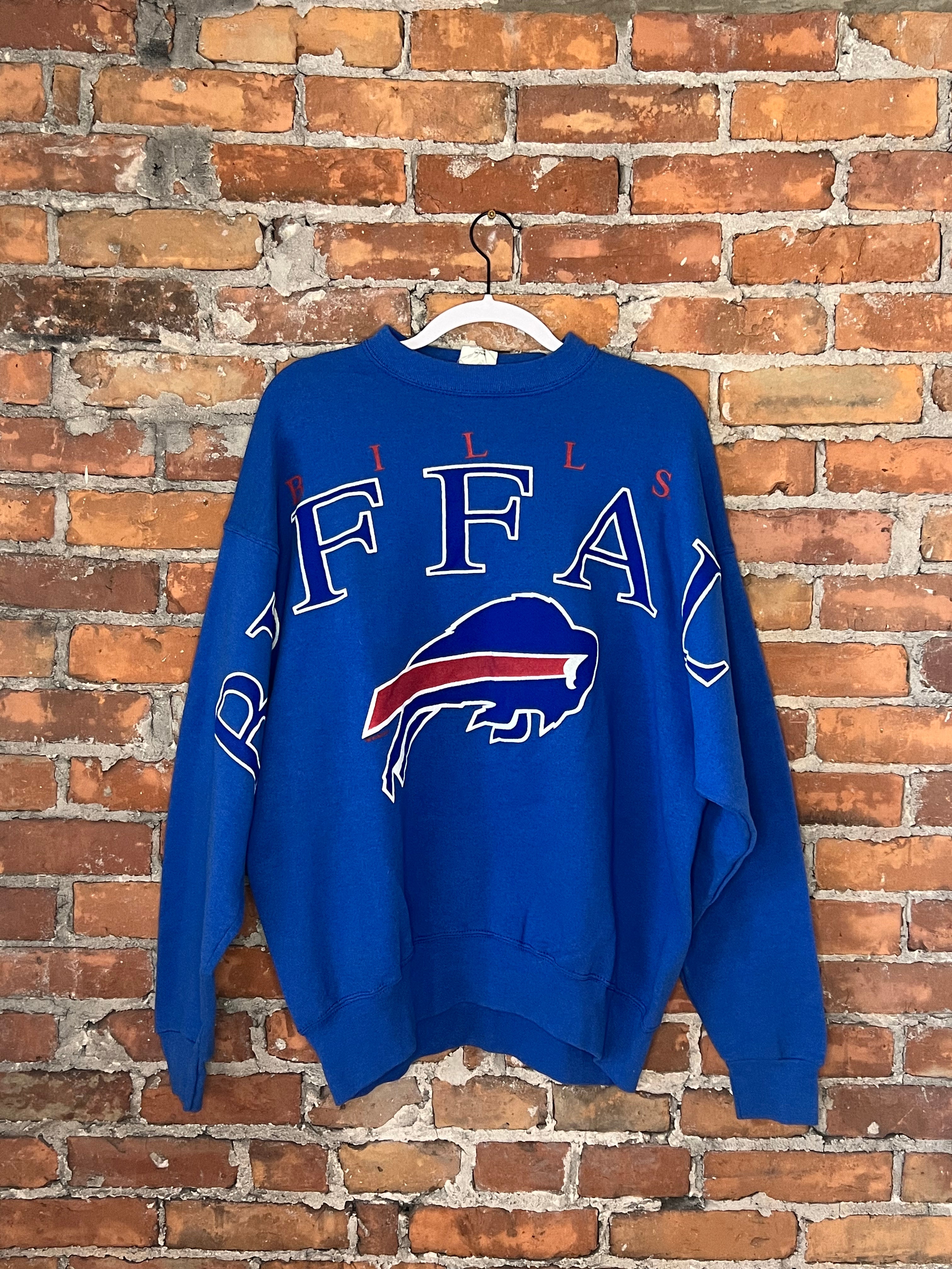 CustomCat Buffalo Bills Retro NFL Crewneck Sweatshirt Sport Grey / 2XL