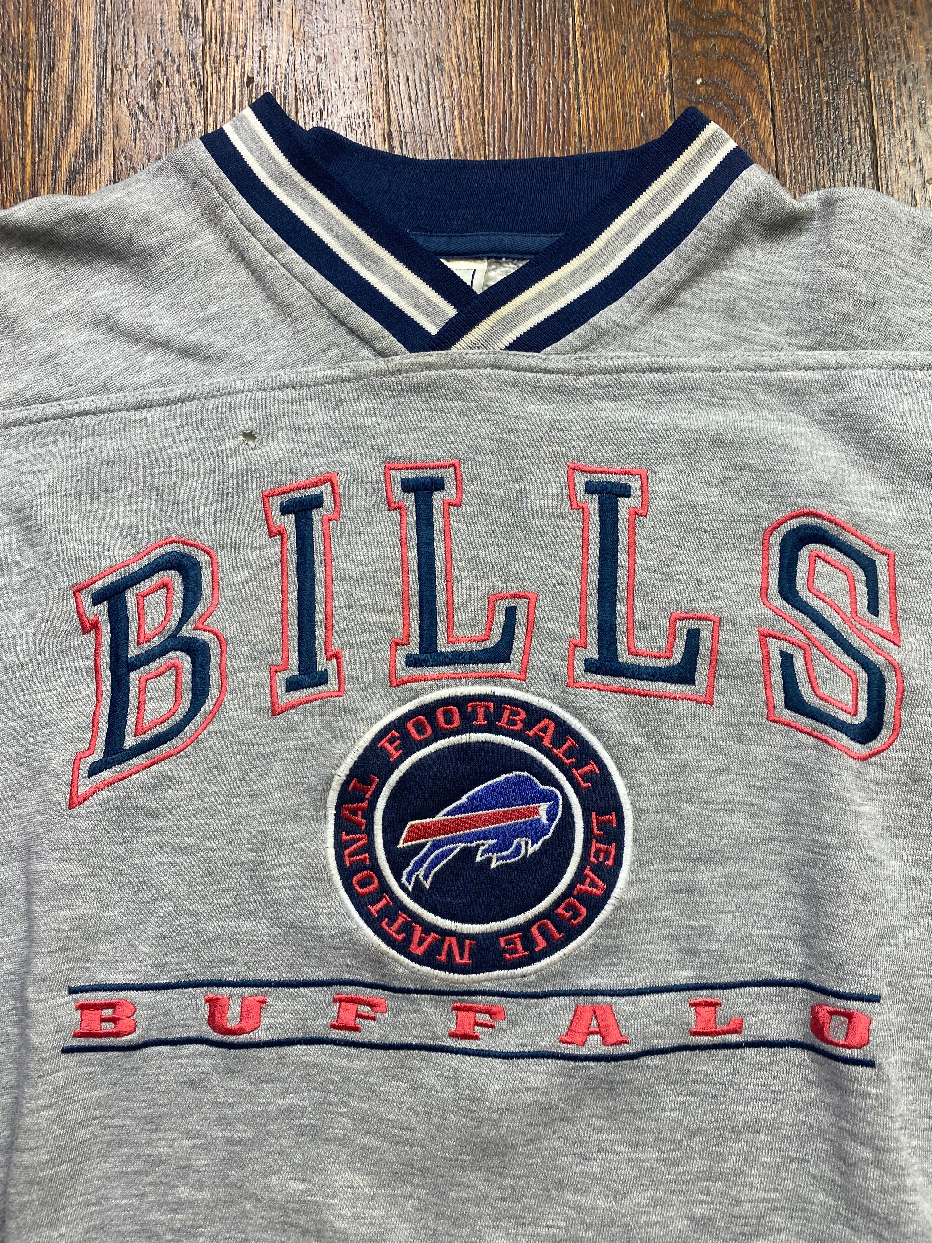 vintage Buffalo Bills embroidered V-neck sweatshirt